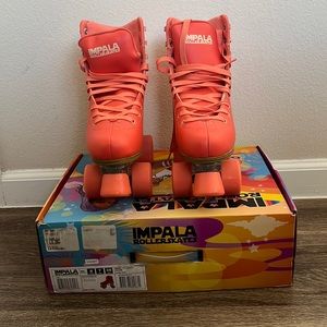 Bright Orange Imapala Roller Skates. Size 8